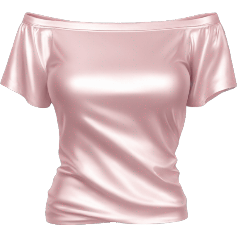 Realistic isolated side view of a light pink metallic off the shoulder Short sleeve blouse. emoji