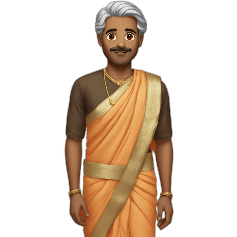 Man in saree full body emoji