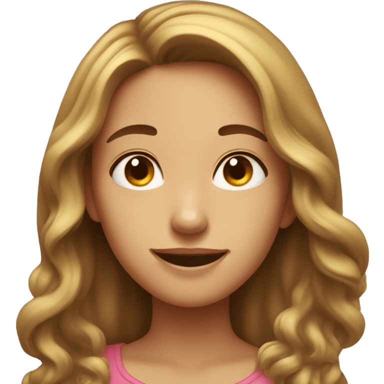 A girl have long hair and dimple at the left side  emoji