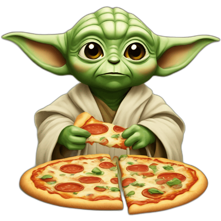 Yoda eat pizza emoji