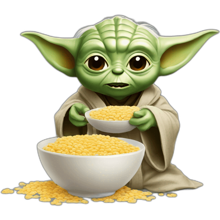 Yoda eat cereals emoji