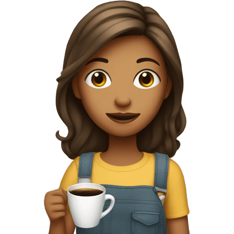 Girl with a coffee in her hand  emoji