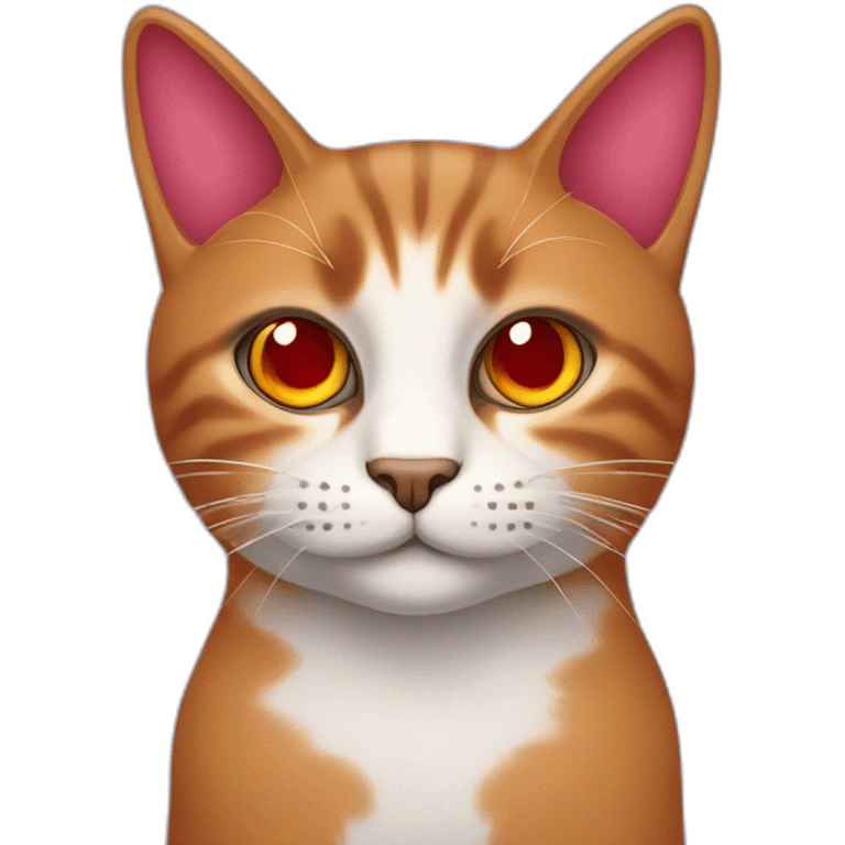 Gato de color rojo con ojos color púrpura  emoji