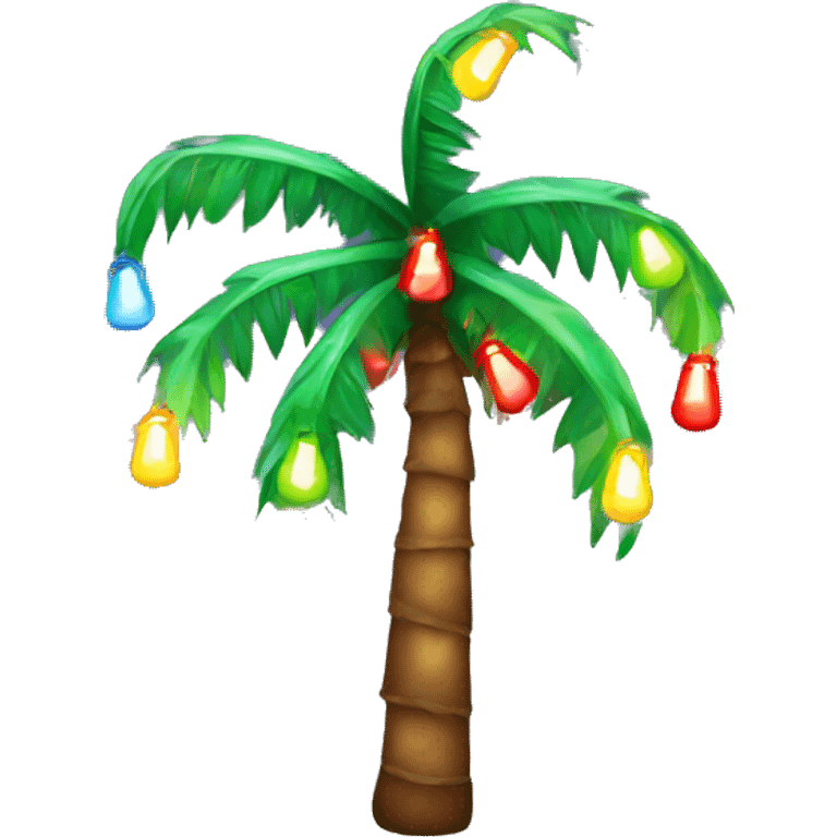 Palm tree with christmas lights emoji