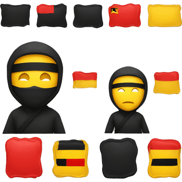 only one normal emoji 😀 like a ninja style- colors black, red, yellow like german flag emoji