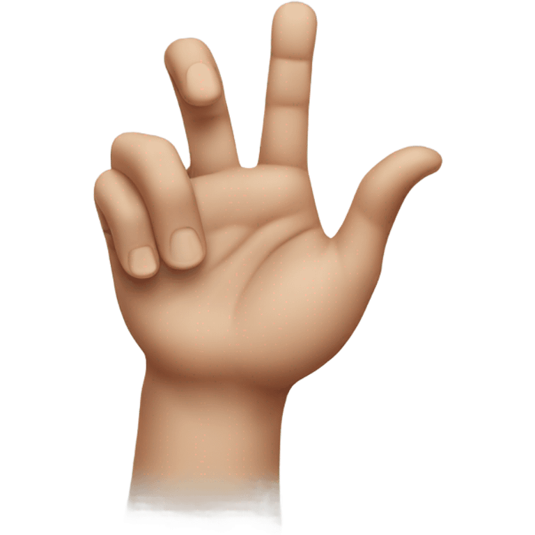 pointer and ring finger up, thumb naturally between them emoji