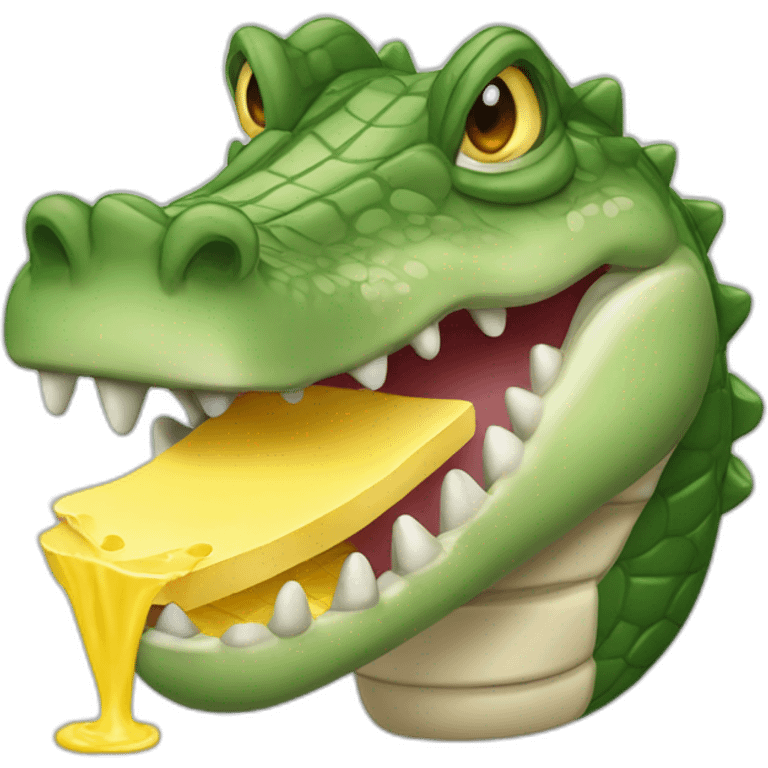 Crocodile qui mange un butter emoji