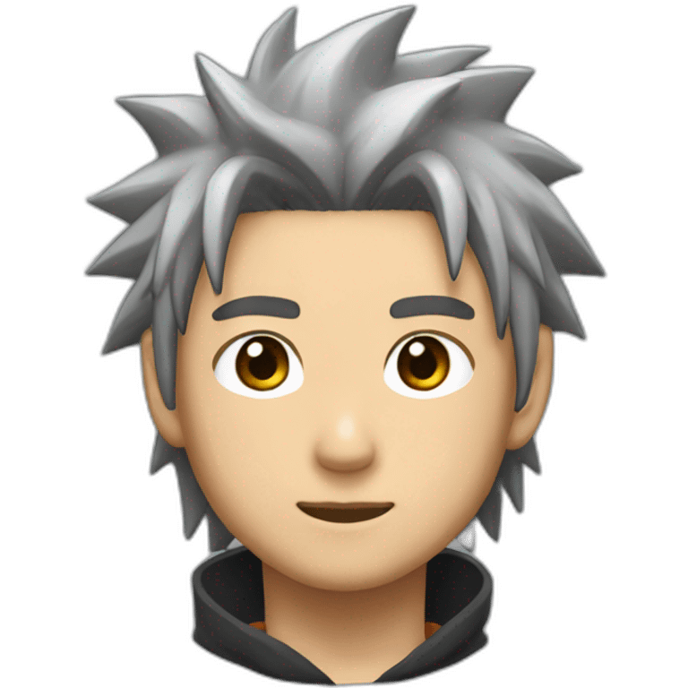 Homme brun cheveux court dégradé avec tenue de naruto emoji