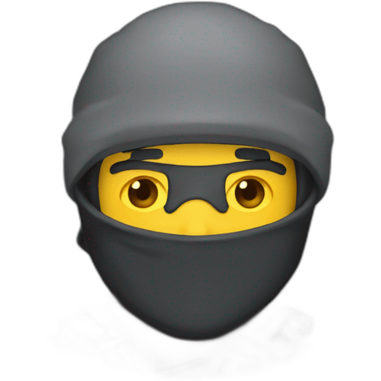 a person who likes to go to the mountains in ninja style emoji