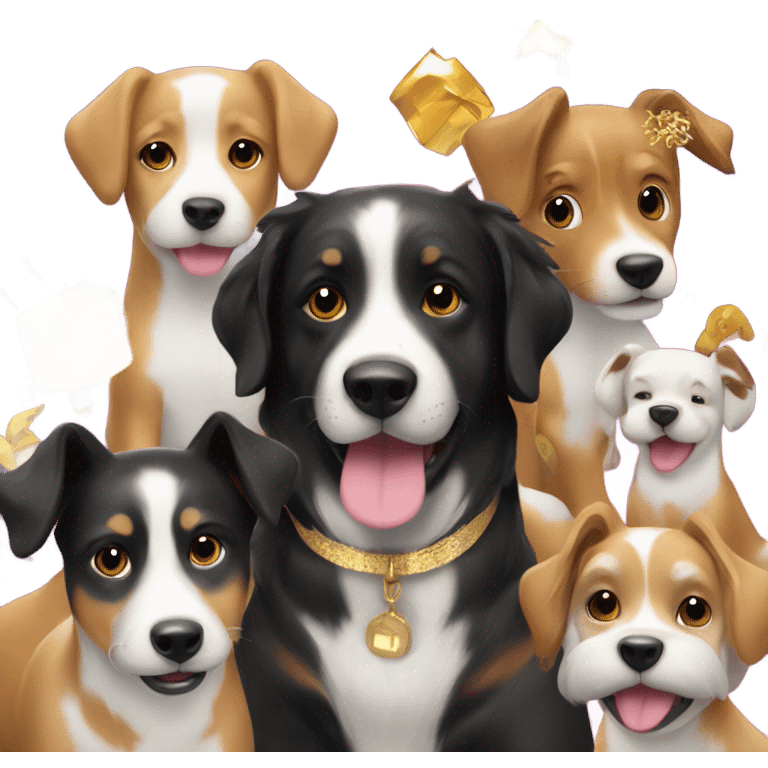 Happy New Year w dogs 2025 emoji