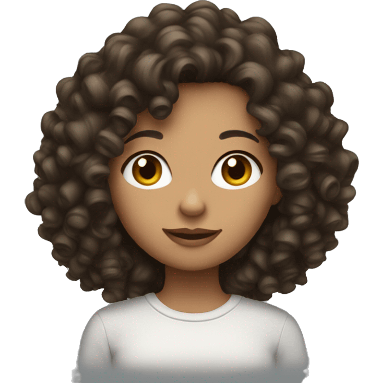 Curly brunette girl emoji