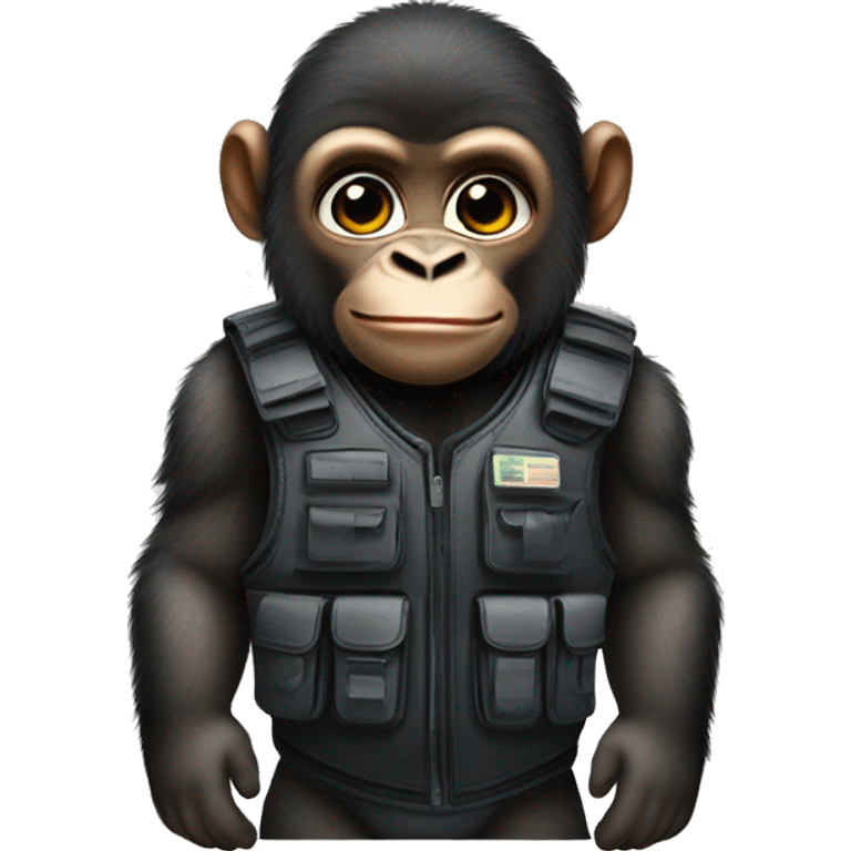 Baby Gorilla wearing a bulletproof vest emoji