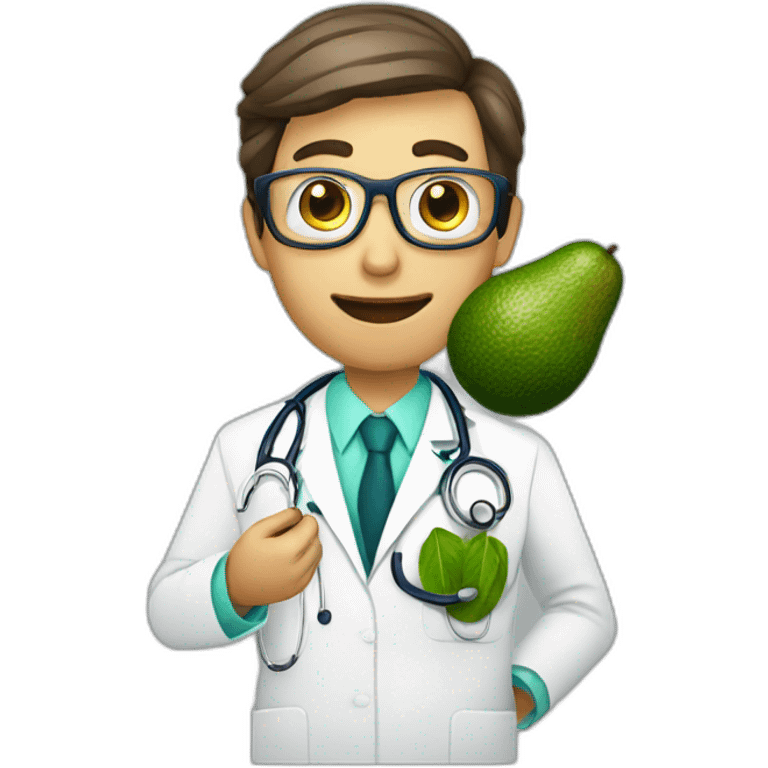 A doctor using an avocado as a stethoscope emoji