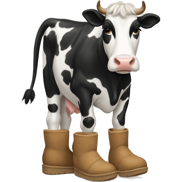 Cow wearing Uggs emoji