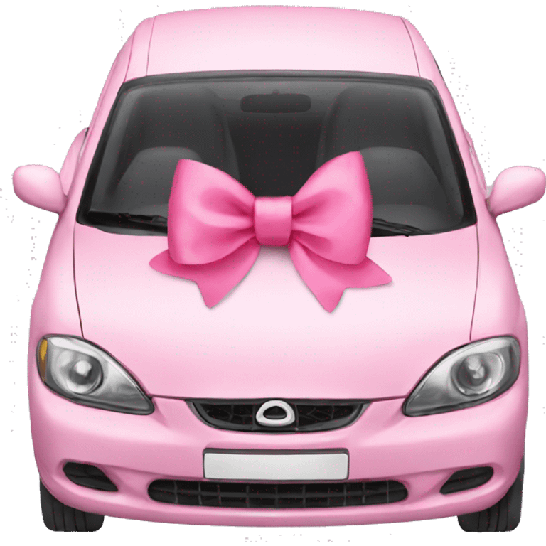 Car with a pink bow emoji