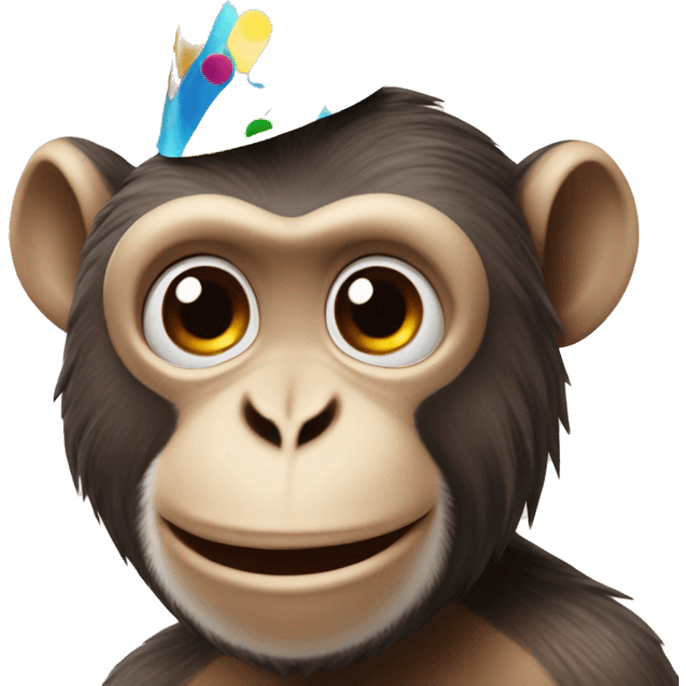 monkey wit party hat emoji