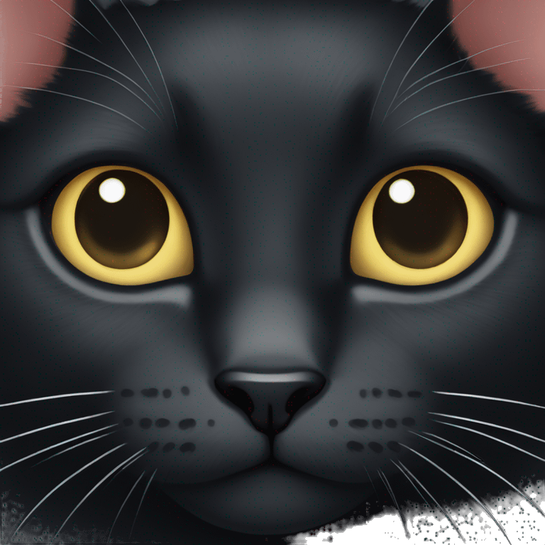 black cat with white spot emoji