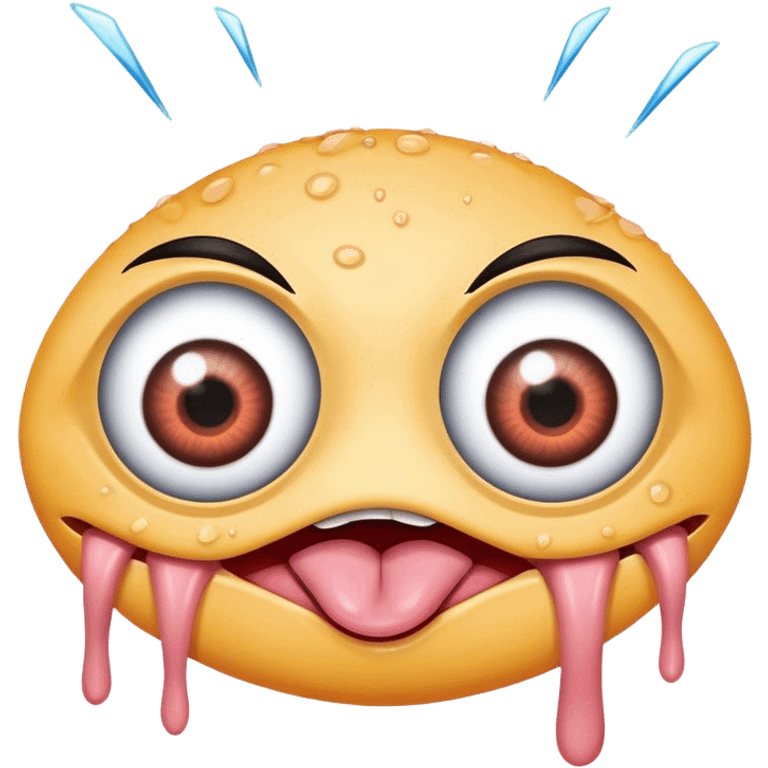 Eyeballs with tongues as wipers  emoji