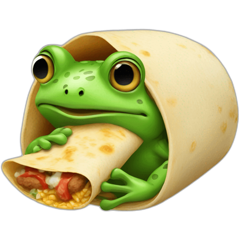 a frog eating a burrito emoji