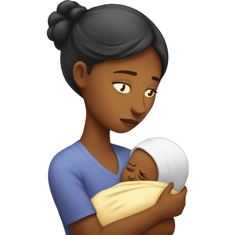 sad mother with newborn emoji