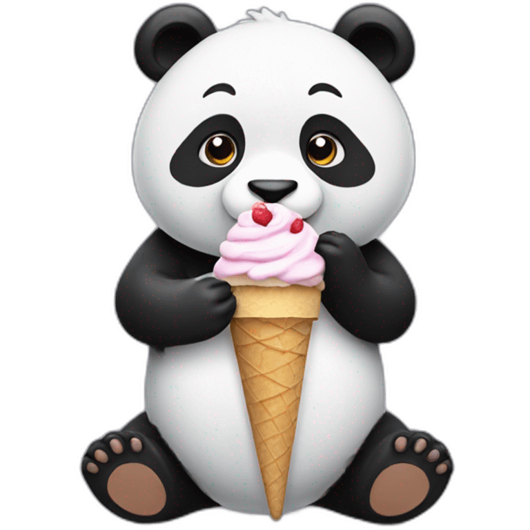 Panda eating ice cream emoji