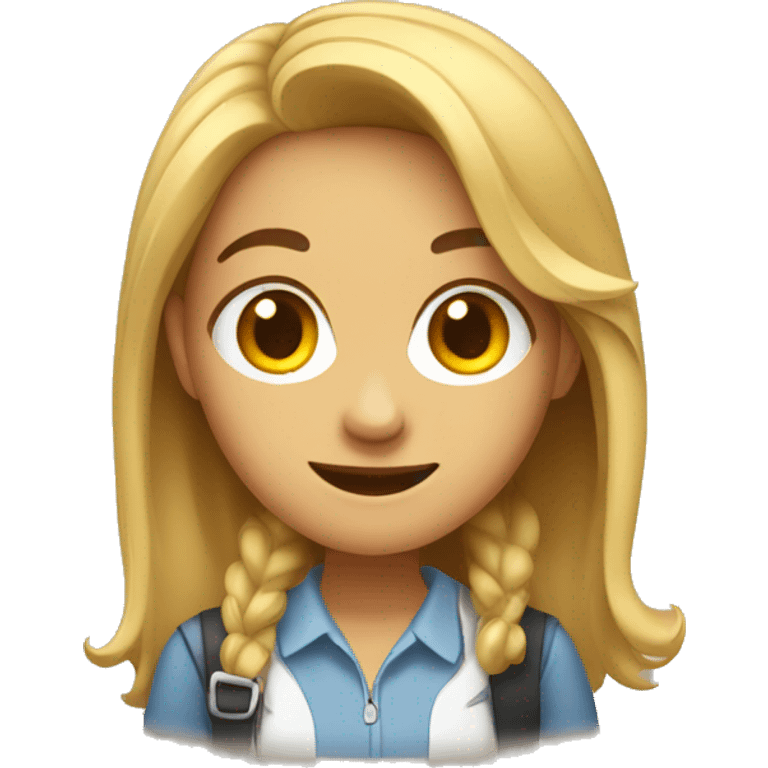 Relieved college girl  emoji