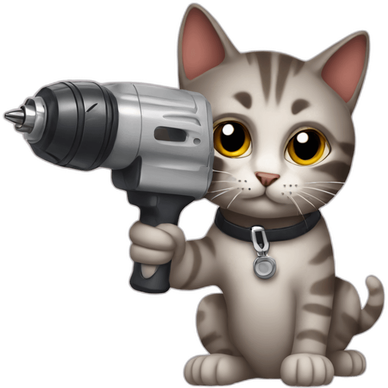 Cat using a power drill  emoji