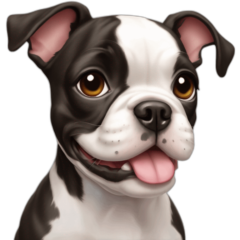 cute girl boston terrier french bulldog mix puppy emoji