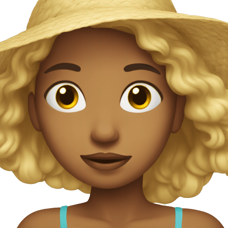 Girl lying on the beach  emoji