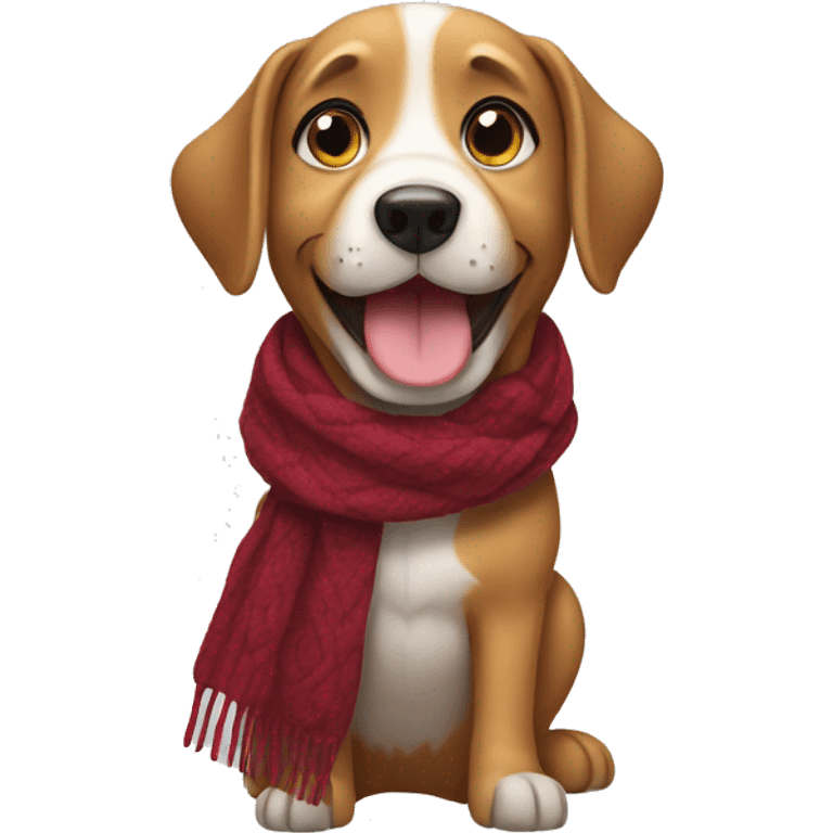 Dog wearing scarf emoji