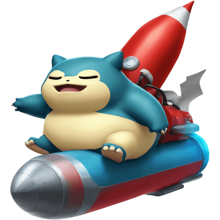 snorlax pokémon riding a red rocket  emoji