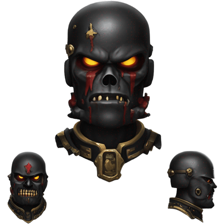 Warhammer 40K chaos space marine head, black legion emoji