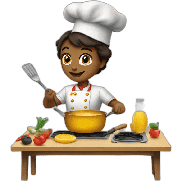 cooking and painting emoji