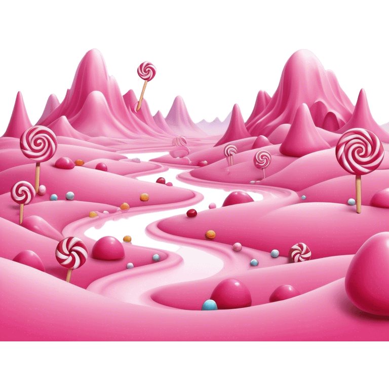 candy land pink surreal landscape emoji