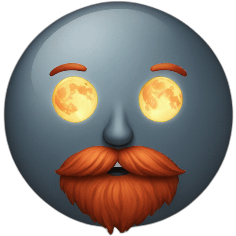 Bright Full moon with a long red beard emoji