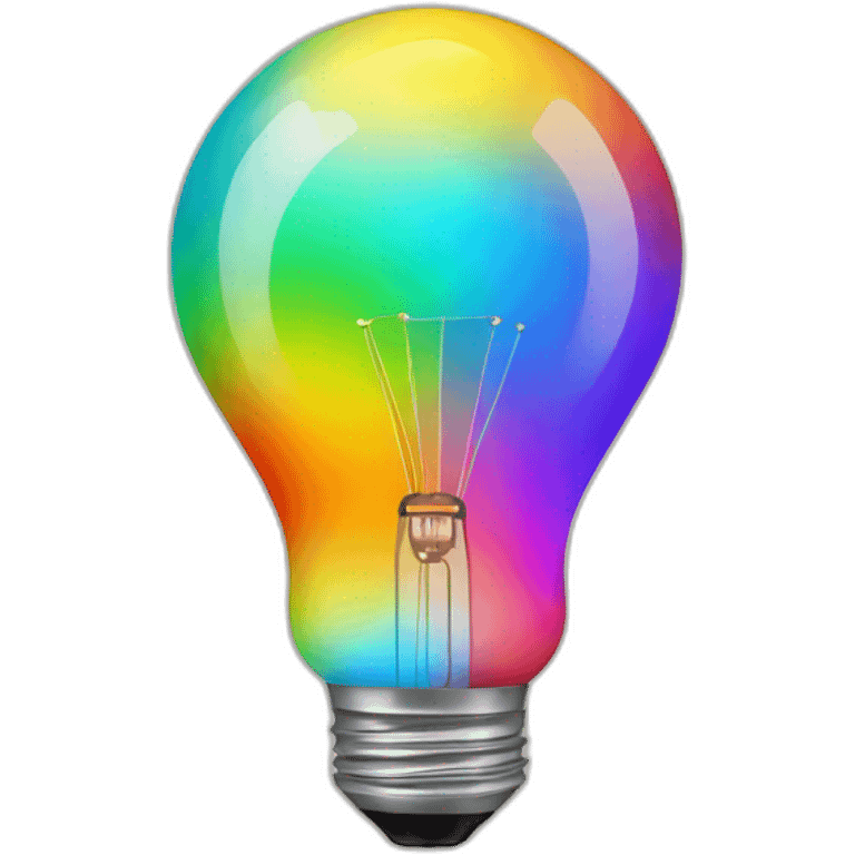 bulb rainbow colors emoji