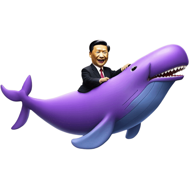 xi jinping riding purple whale with open mouth emoji