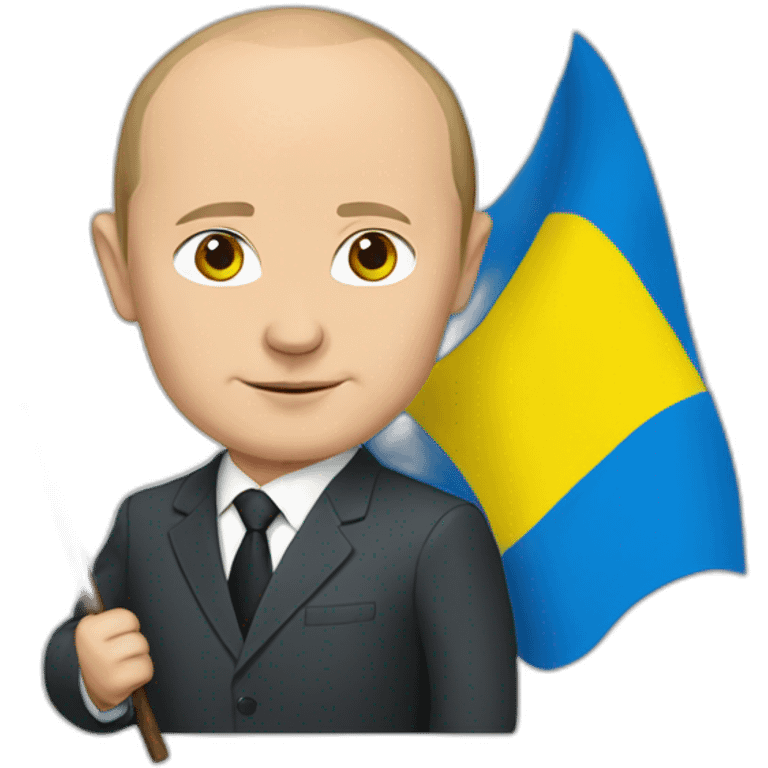 Putin with the Ukrainian flag emoji