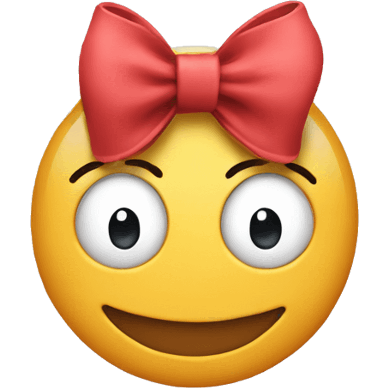 Smiling face with bow emoji