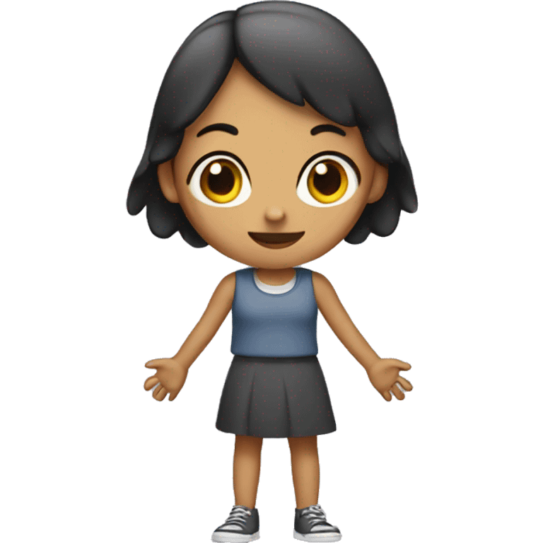 a girl with 3 arms 5 legs 8 heads emoji