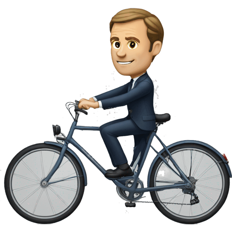 Macron sur un velo emoji