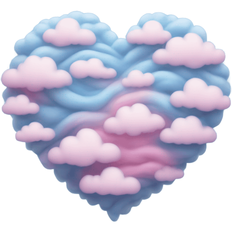 A blue pink cloud heart  emoji