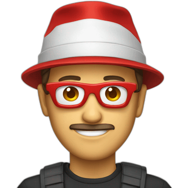 Hacker Red hat emoji