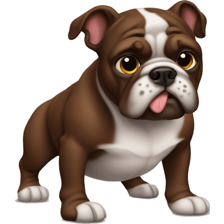 dark brown bulldog emoji