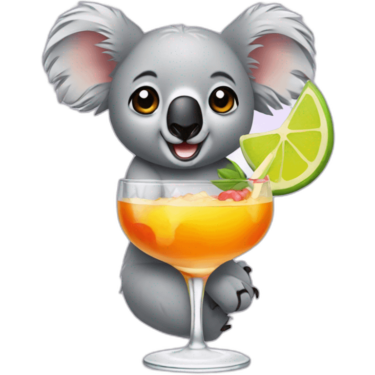 koala with cocktail emoji