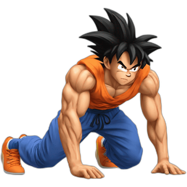 Goku doing push ups emoji