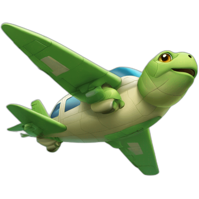 Tortue sur avion emoji