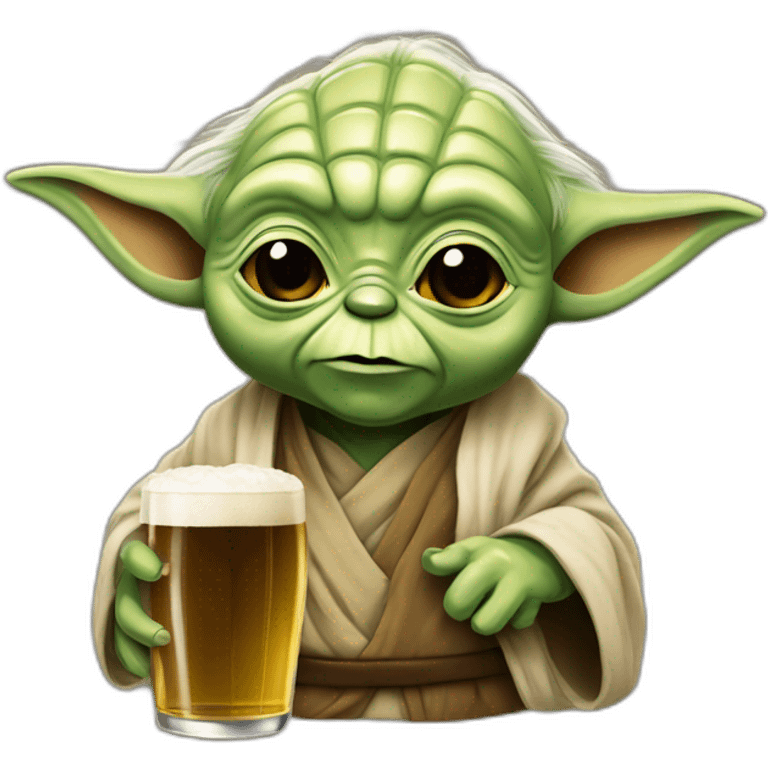 yoda bois une bière emoji