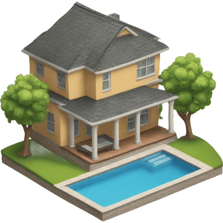 House with a pool emoji