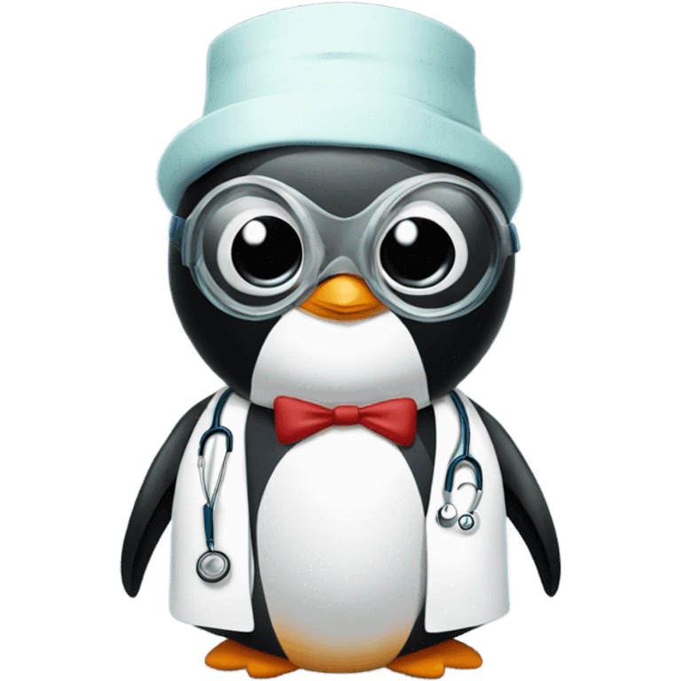 Penguin with a doctors mask  emoji